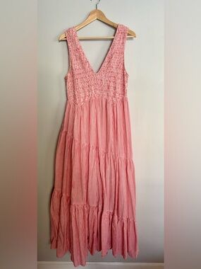 Free People Women's Juno Maxi Dress, Guava Combo, Pink, Striped